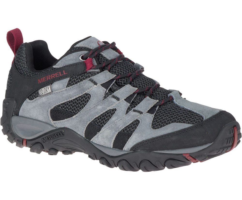 Merrell Hiking Shoes Grey/Black - Alverstone Waterproof Wide Width - Mens 58WJSORBT